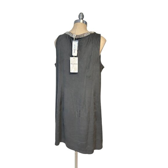 TOMMY BAHAMA Salina Sands Embellished Faux Suede Shift Dress Forged Iron XL NWT - Picture 4 of 6